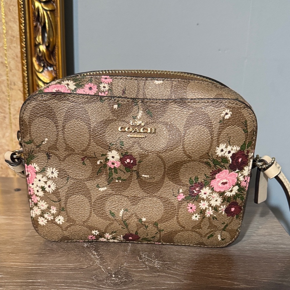 Coach Brown Floral Crossbody Bag